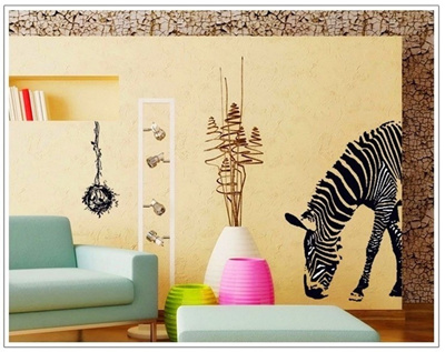 Creative Wall Stickers Living Room Zebra Home Decor Bust Decoration Decorative Affixed Entrance Corn