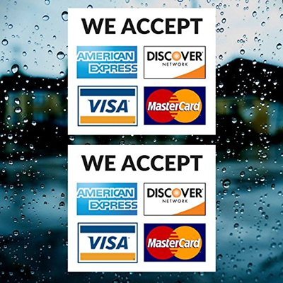 Qoo10 - Credit Card Vinyl Sticker Decal - 2 PACK - We Accept - Visa ...