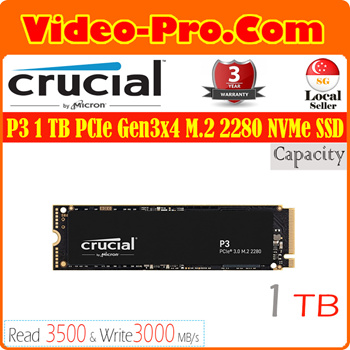 Qoo10 - CRUCIAL P3 1TB PCIe Gen3x4 M.2 2280 NVMe Solid State Drive Up To  3500M : Computer & Game