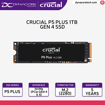 Qoo10 - DYNACORE - Crucial P5 Plus 1TB PCIe Gen4 M.2 2280SS Gaming SSD -  CT100 : Computer & Games
