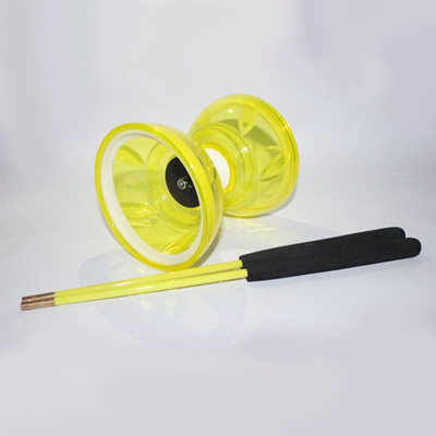 KickFire Diabolos Green Comet Chinese YoYo Diabolo Set with Wooden Sticks and String