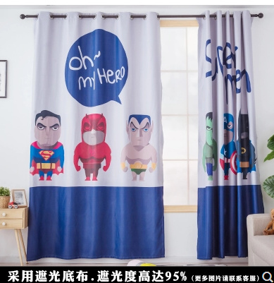 Curtain Boys Bedroom Cartoon Ins Iron Man Spiderman Captain America Cartoon Shade