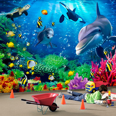 Custom 3d Underwater World Murals Photo Wallpaper Kids Bedroom Living Room Home Decor Wall Papers R