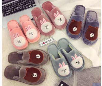 Qoo10 Cute Line Friends Bedroom Slippers Shoes