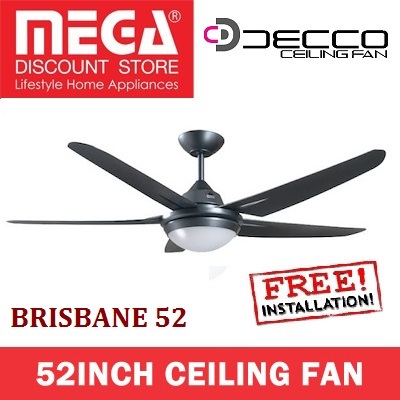 Deccodecco Brisbane 52inch Ceiling Fan With Light Free Basic Installation Local Warranty