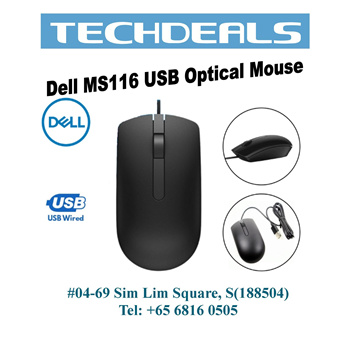 Qoo10 - Dell MS116 USB Optical Mouse black : Computers/Games
