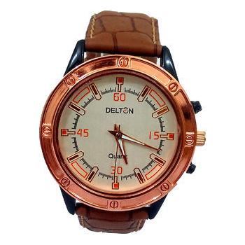 Buy Delton Wrist Leather belt watch for man Online @ ₹321 from ShopClues