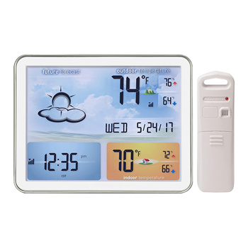 Color Digital Weather Station Alarm Clock with Wireless Outdoor Sensor -  China Weather Station, Wireless Thermometer Hygrometer