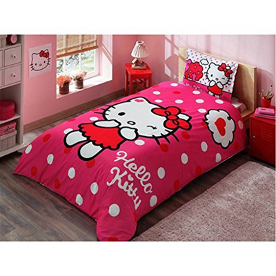 Qoo10 Disney Hello Kitty Girls Kids Twin Duvet Quilt Cover Set