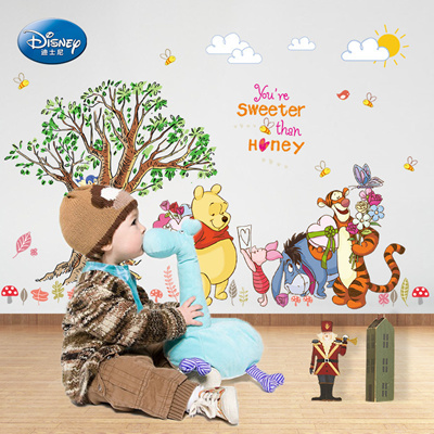 Disney Wall Stickers Vinyl Bear Cartoon Children S Room Bedside Decorative Stickers Kindergarten Bac