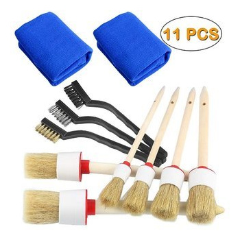 PROPER DETAILING CO. Car Detailing Brush Set, 3 Pack Natural Boars Hair