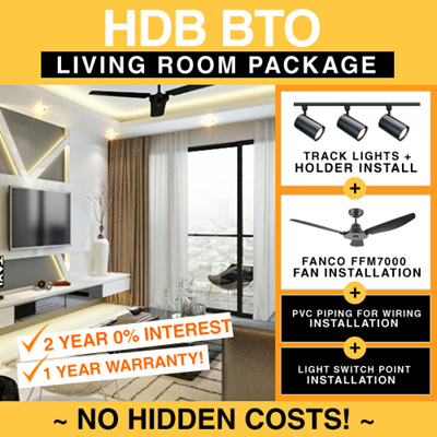 Qoo10 Hdb Bto Living Room Ceiling Fan And Track Light