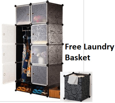 Qoo10 Diy Modular Wardrobe Free Laundry Basket Furniture Deco