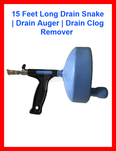 Drain Snake Plumbing Auger Drain Clog Remover For Sewer Bathtub Drain Kitchen Sink 15 Feet