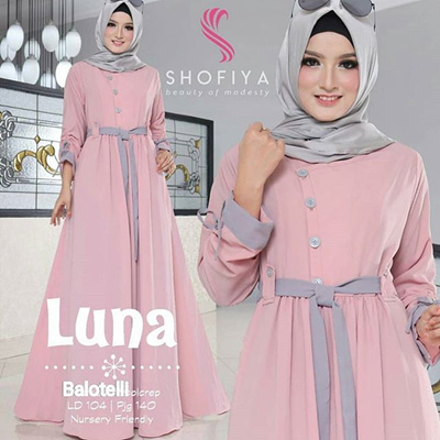 Qoo10 Dress Wanita Baju Gamis Luna  Maxi Pakaian