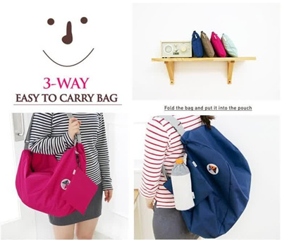 Qoo10 - Easy Way to Carry Bag / 3 Way Korean Bag Design 