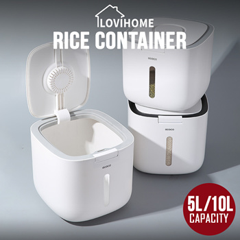 Kitchen Dining Airtight Rice Dispenser Cover Rice Bucket For
