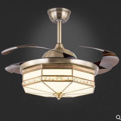 Qoo10 European Copper Invisible Ceiling Fan Light Restaurant