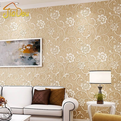 European Pastoral Romantic 3d Embossed Non Woven Floral Wallpaper For Walls Bedroom Living Room Tv B