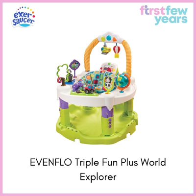 evenflo exersaucer triple fun world explorer