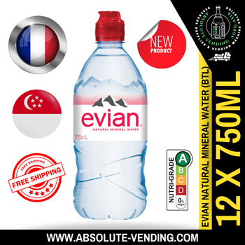 Evian Natural Mineral Water 750ml Bottles (Box of 12)