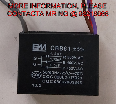 Fan Capacitor 1 5uf 1 75uf 2 5uf Cbb61 5 Wires Universal Ceiling Fan Capacitor