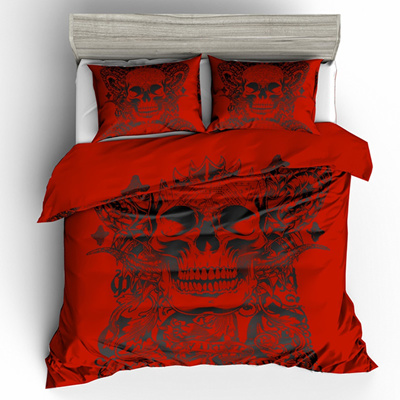 Qoo10 Fanaijia King Skulls Duvet Cover 3d Red Sugar Skull