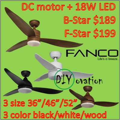 Fanco Fan Cheapest In Sg Fanco Dc Ceiling Fan F Star B Star Fstar Bstar Led Light 18w 3 Tone