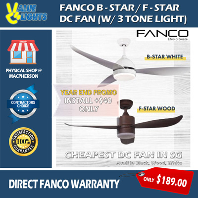 Fancofanco Cheapest Dc Ceiling Fan B Star F Star With Remote Control Tri Tone Led Light Ultra Silent