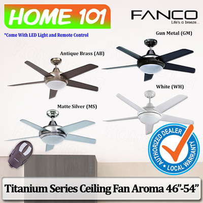 Fancofanco Titanium Series Ceiling Fan With Led Light And Remote Control Aroma Ava In 46 Inch 54 Inch