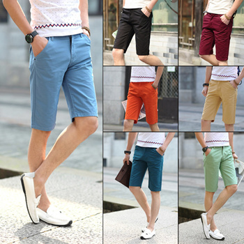 Qoo10 - Fashion Khaki Shorts Summer Business Casual Shorts Men