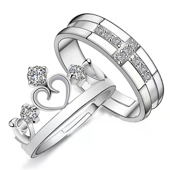 Platinum plated sale silver couple rings