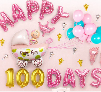 Qoo10 Fast Delivery Baby Shower Decoration Balloons Happy 100