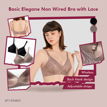 Qoo10 - Felancy Basic Elegane Non Wired Bra with Lace 071-01041 : Lingerie  & Sleepwear