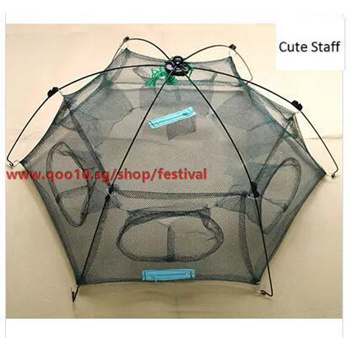 Qoo10 - Fishing Net 80cm or 100cm Square Floding Crab Fish Minnow
