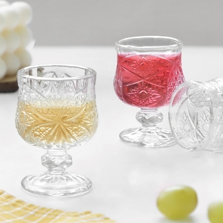 Qoo10 - Fleur Antique Soju Glass 4P Set : Kitchen & Dining