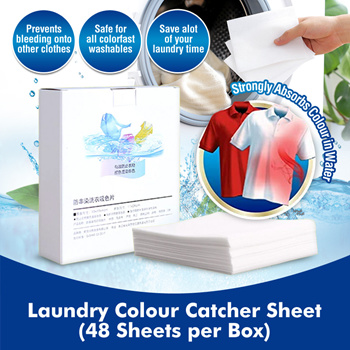 Qoo10 - Laundry Sheet Color Catcher Trap Color 48Sheets Dirt Catch  Disposable : Household & Bedding