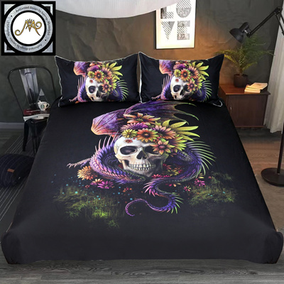 Qoo10 Flowery Skull By Sunima Bedding Set Purple Gothic Duvet