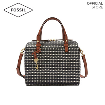 Fossil rachel satchel black sales stripe