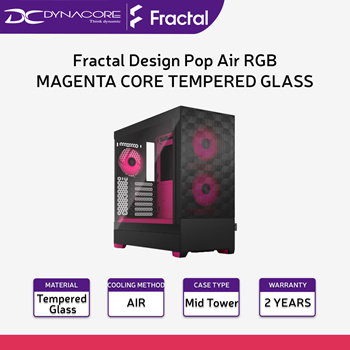  Fractal Design Pop Air RGB Magenta Core Tempered Glass