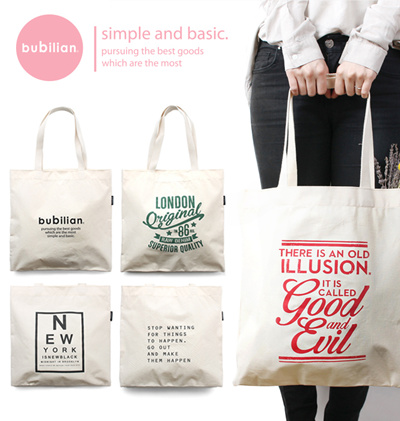 Qoo10 - ★Launching Event★ Bubilian Canvas Tote Bag Serise / 12 Designs / Made ... : Bag & Wallet
