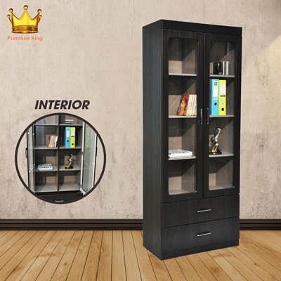 Furniture Kingpremium Bookcase Racks Shelves Amanda Bookshelf Storage Organizer Furniture Glass Door Cabinet