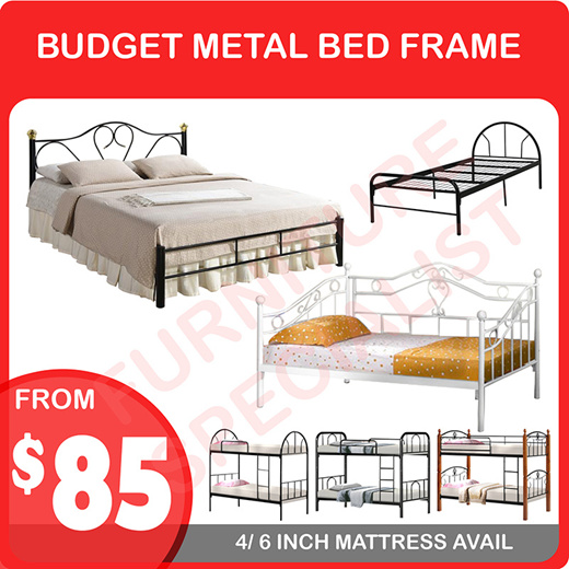 Qoo10 Budget Metal Bed Frame Single, Inexpensive Metal Bed Frames Queen
