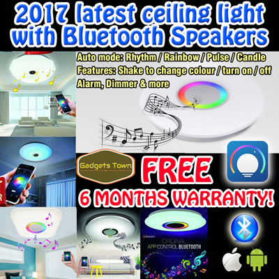 Gadgets Town Multi Colour Changing Led Ceiling Light With Bluetooth Speakers