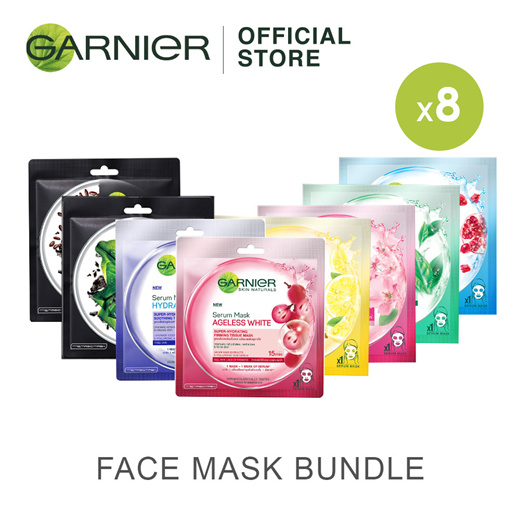 Qoo10 Garnier Sheet Mask Bundle (8 Sheets) Skin Care