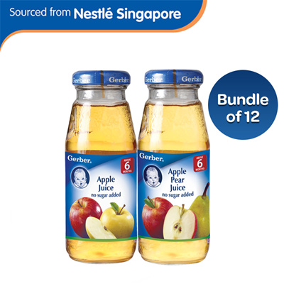 Qoo10 - Bundle of 12!!! [Gerber] Apple Juice/Apple Pear Juice 175ml x