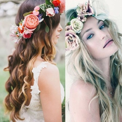 flower head garland wedding