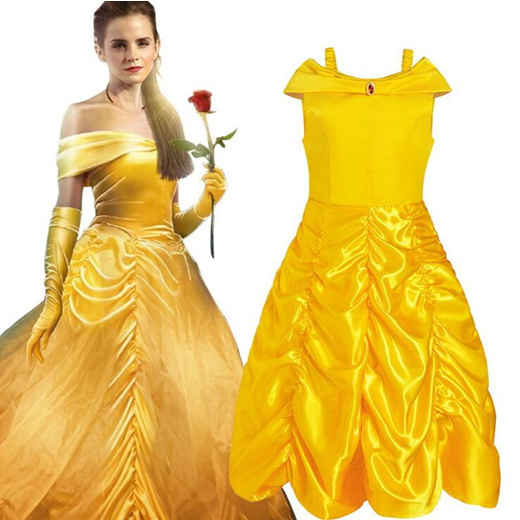 Qoo10 Girls Cartoon Dress Kids Shoulderless Yellow Fancy Dress Children Cosp Kids Fashion