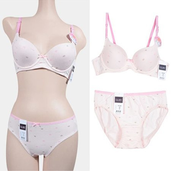 Qoo10 - Girls' Pink Underwear Pretty Volume A Cup Bra Panties Bra Panty Set  : Underwear/Socks