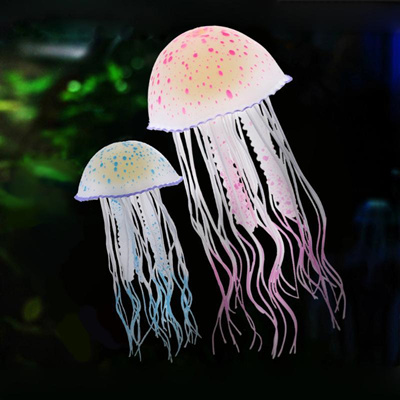 Qoo10 Glowing Effect Vivid Silicone Jellyfish Fish Tank Aquarium